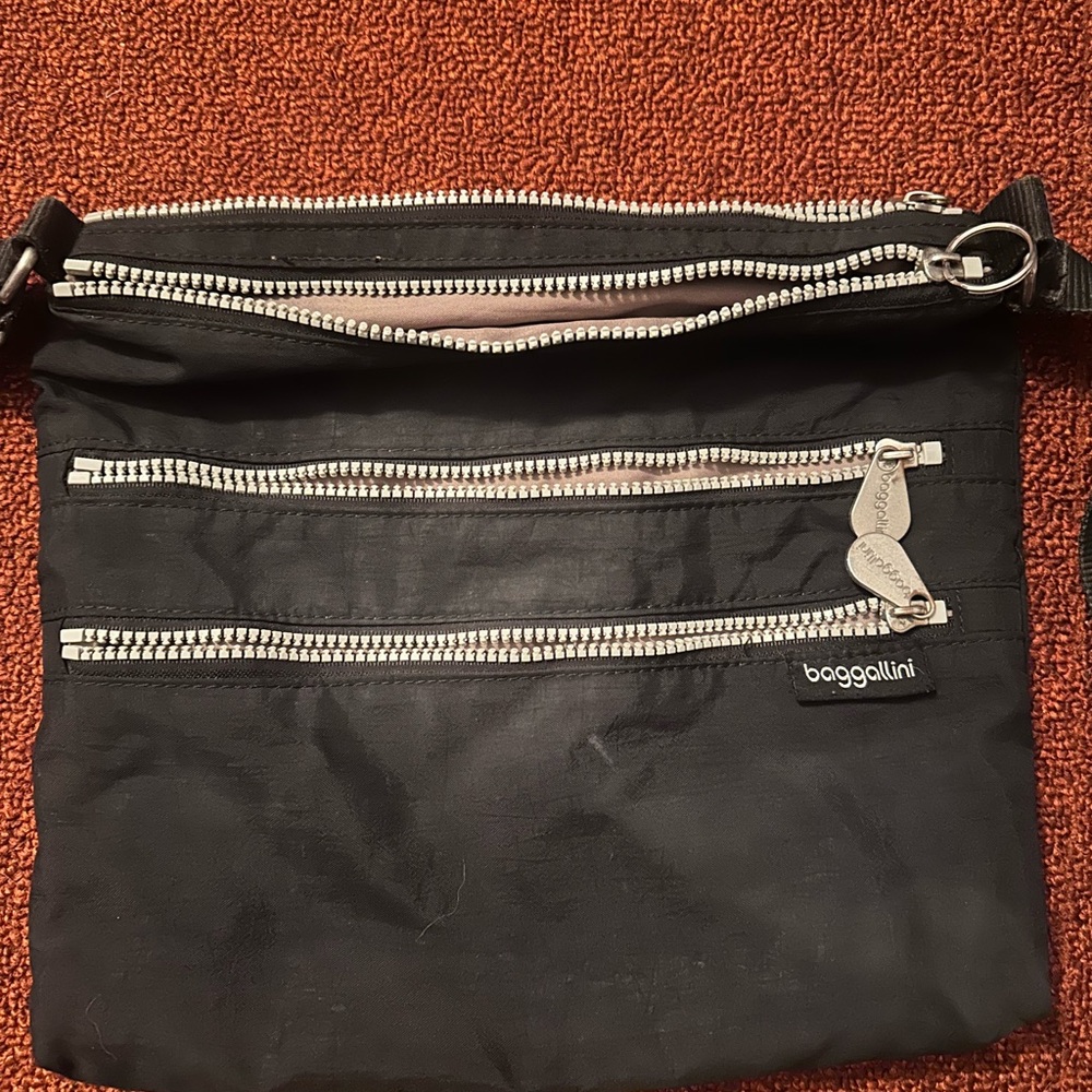 Baggallini Black Multi-Zip Crossbody